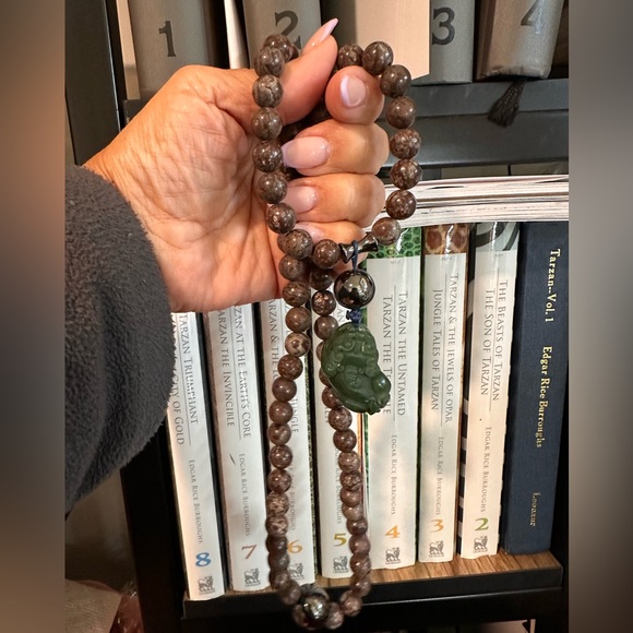 BROWN SNOWFLAKES OBSIDIAN + HEMATITE + PIXIU NATURAL NECKLACE - Picture 11 of 16